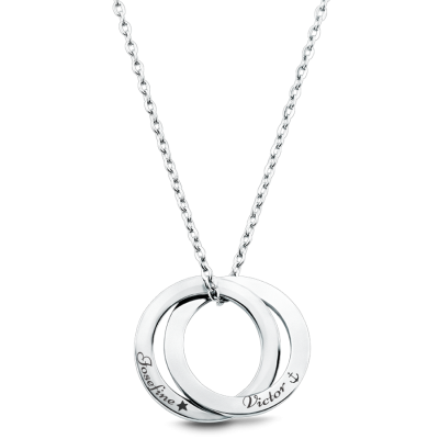 Personalised Eternity Necklace with 2 Rings