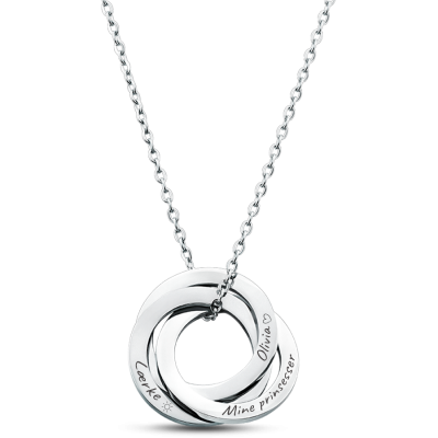 Personalised Eternity Necklace with 3 Rings