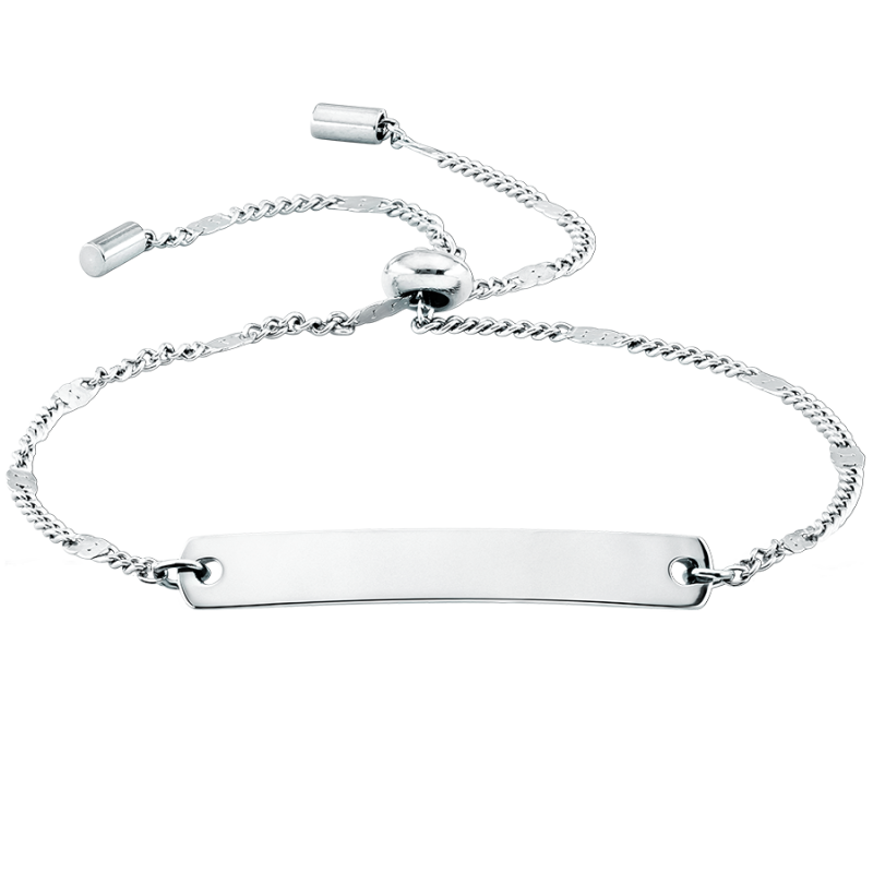 Personlig plade med justerbart armbånd - Silver - 60