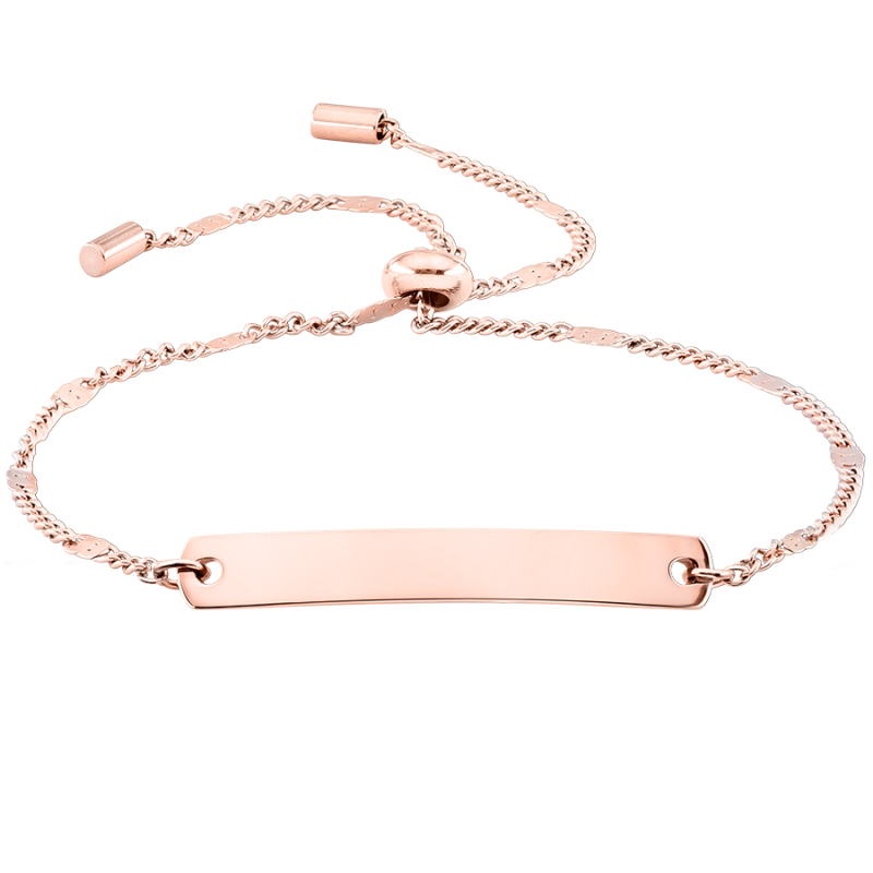 Personlig plade med justerbart armbånd - Rosegold - 61