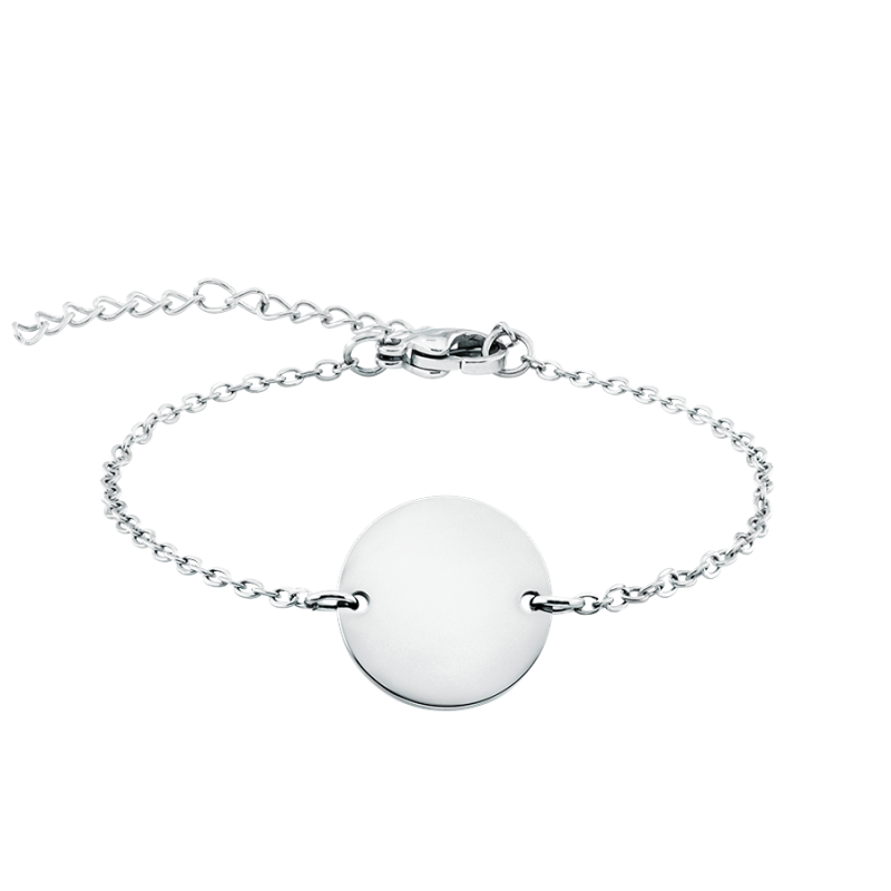 Personligt cirkel armbånd - Silver - 60