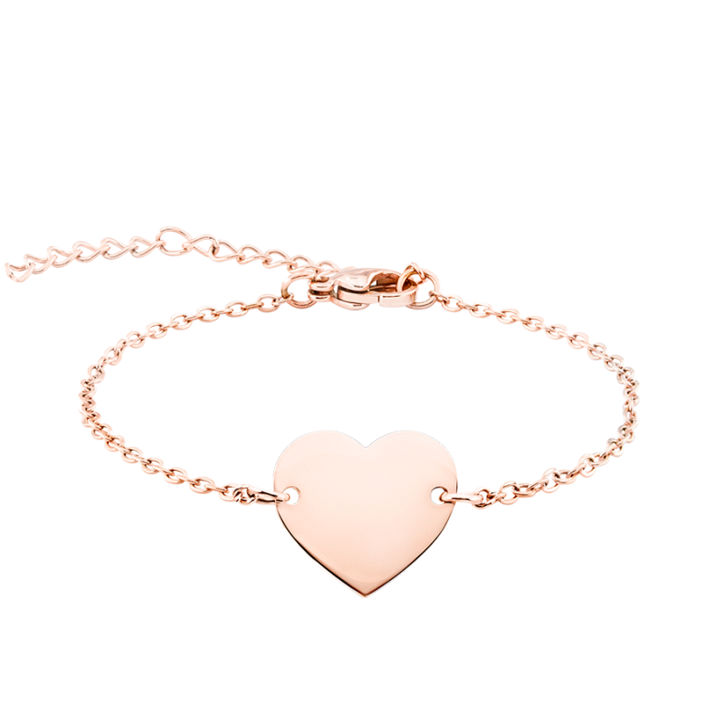 Personligt hjerte armbånd - Rosegold - 61