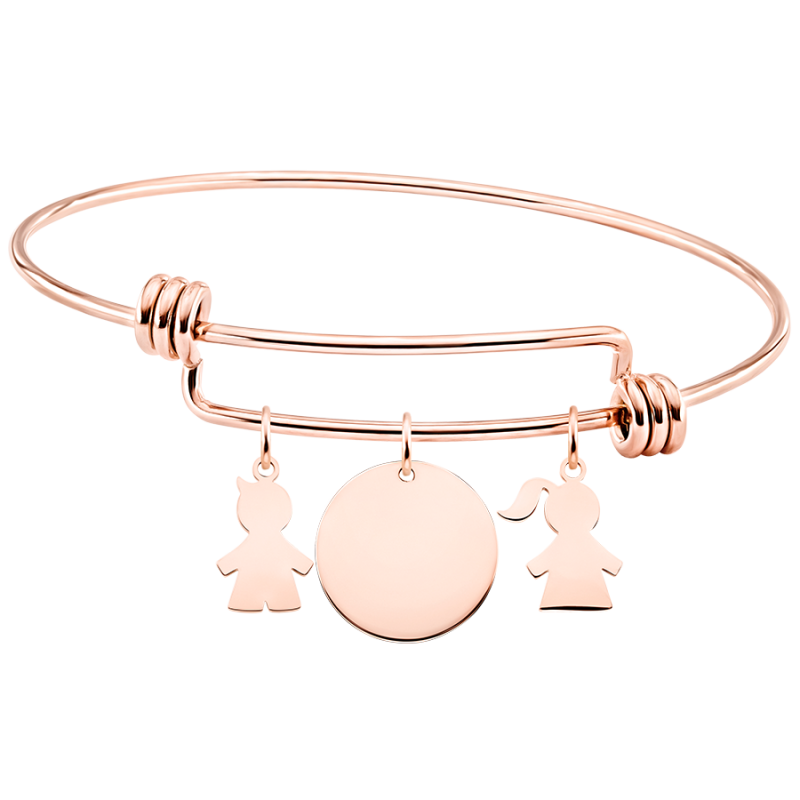 Personligt søn og datter armbånd - Rosegold - 61