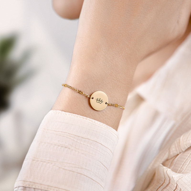 Personligt armbånd med illustration - Gold - 62