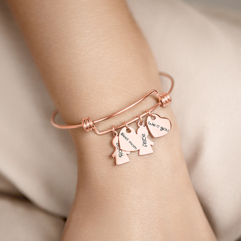 Personligt døtre armbånd - Rosegold - 61